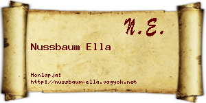 Nussbaum Ella névjegykártya